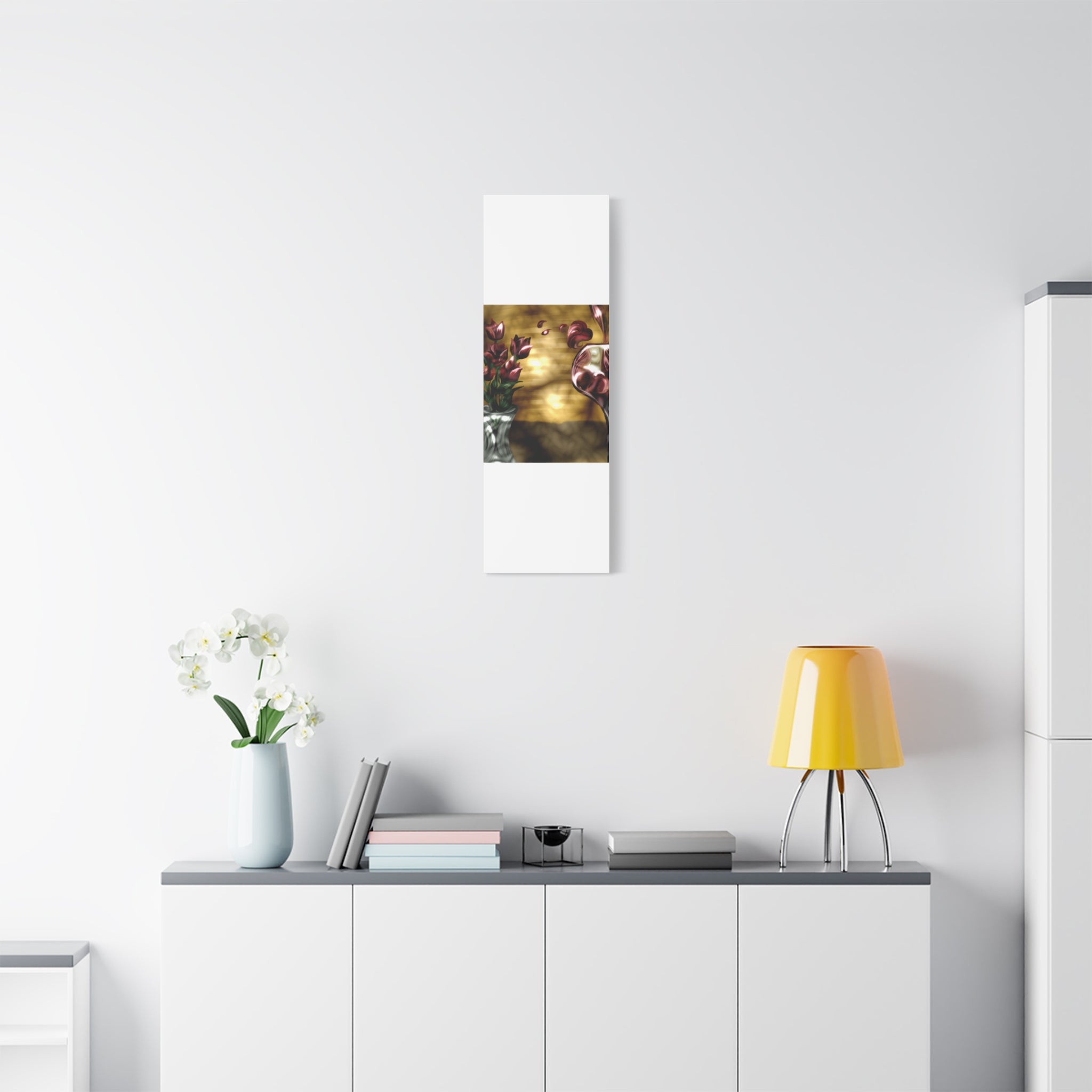 Floral Wine Art Canvas — Tulips & Glass Matte Stretched Wall Art