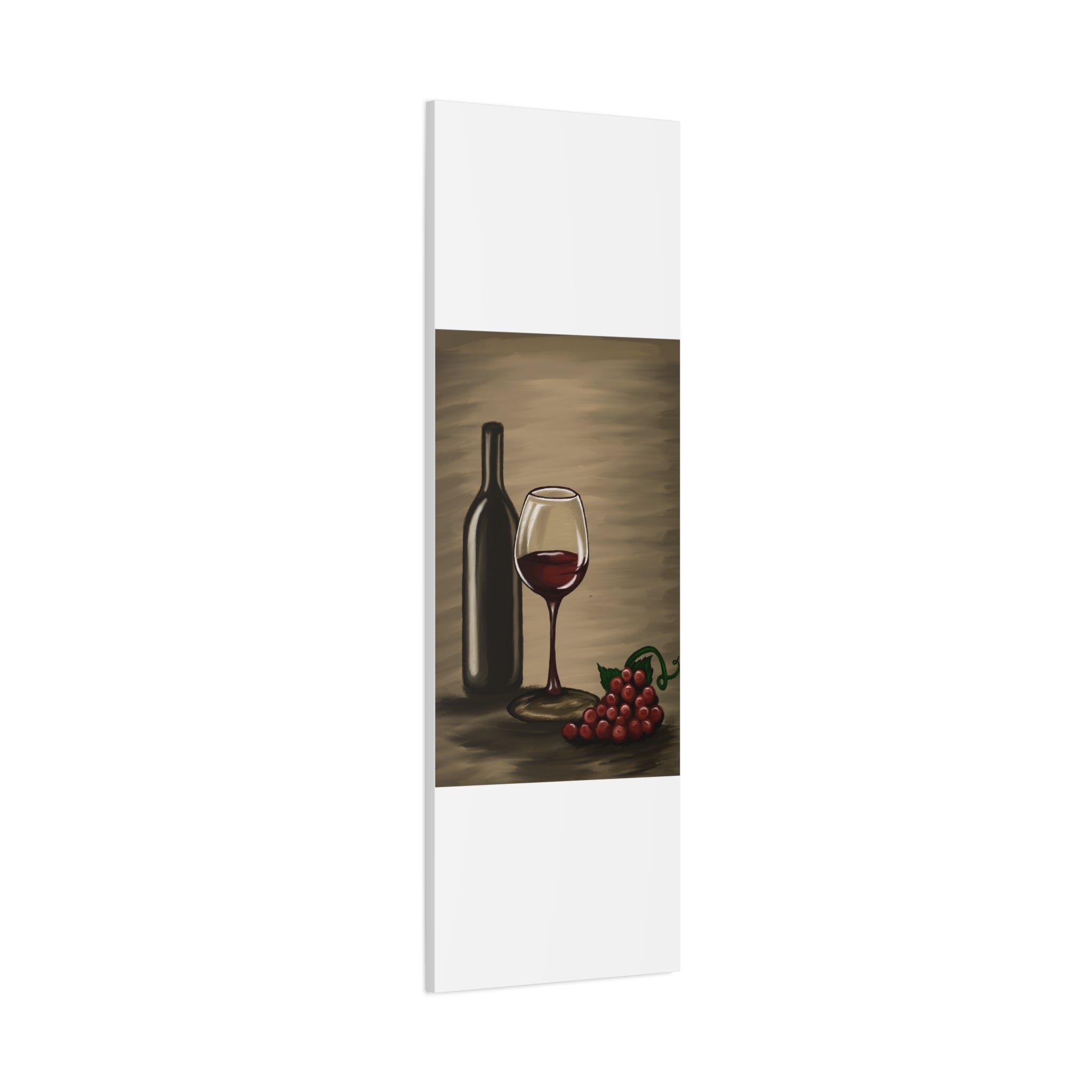 Wine Bottle & Glass Canvas Print — Stretched Matte Wall Art for Kitchen, Dining Room, or Wine Cellar