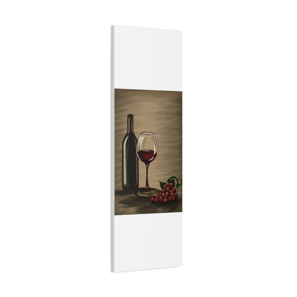 Wine Bottle & Glass Canvas Print — Stretched Matte Wall Art for Kitchen, Dining Room, or Wine Cellar