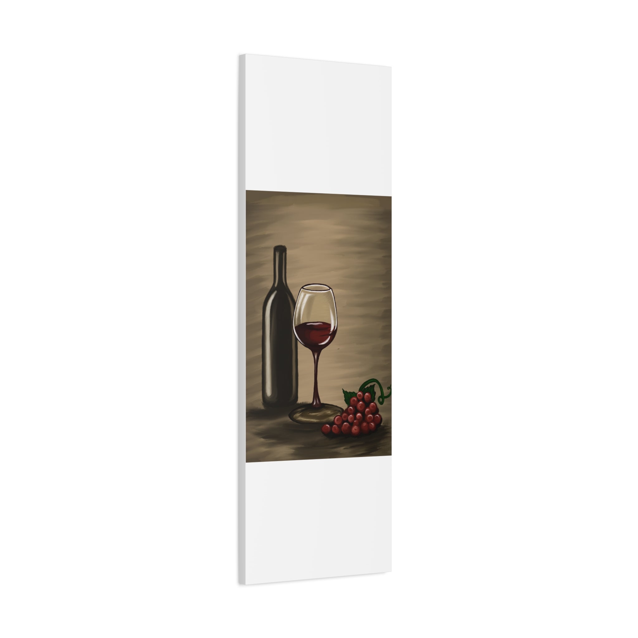 Wine Bottle & Glass Canvas Print — Stretched Matte Wall Art for Kitchen, Dining Room, or Wine Cellar