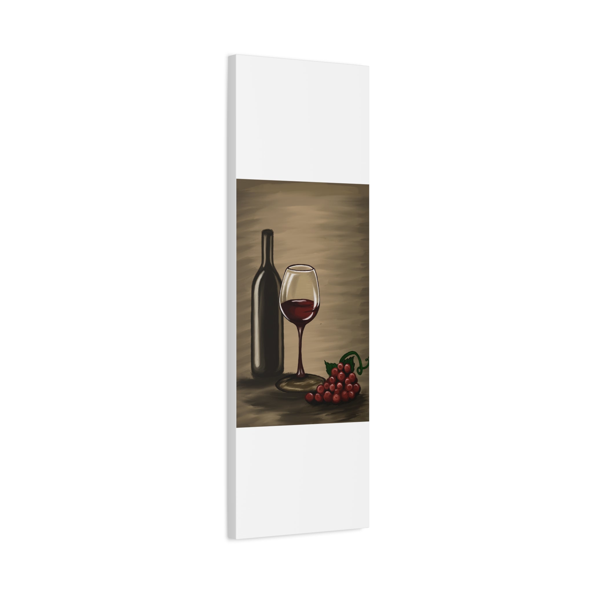 Wine Bottle & Glass Canvas Print — Stretched Matte Wall Art for Kitchen, Dining Room, or Wine Cellar