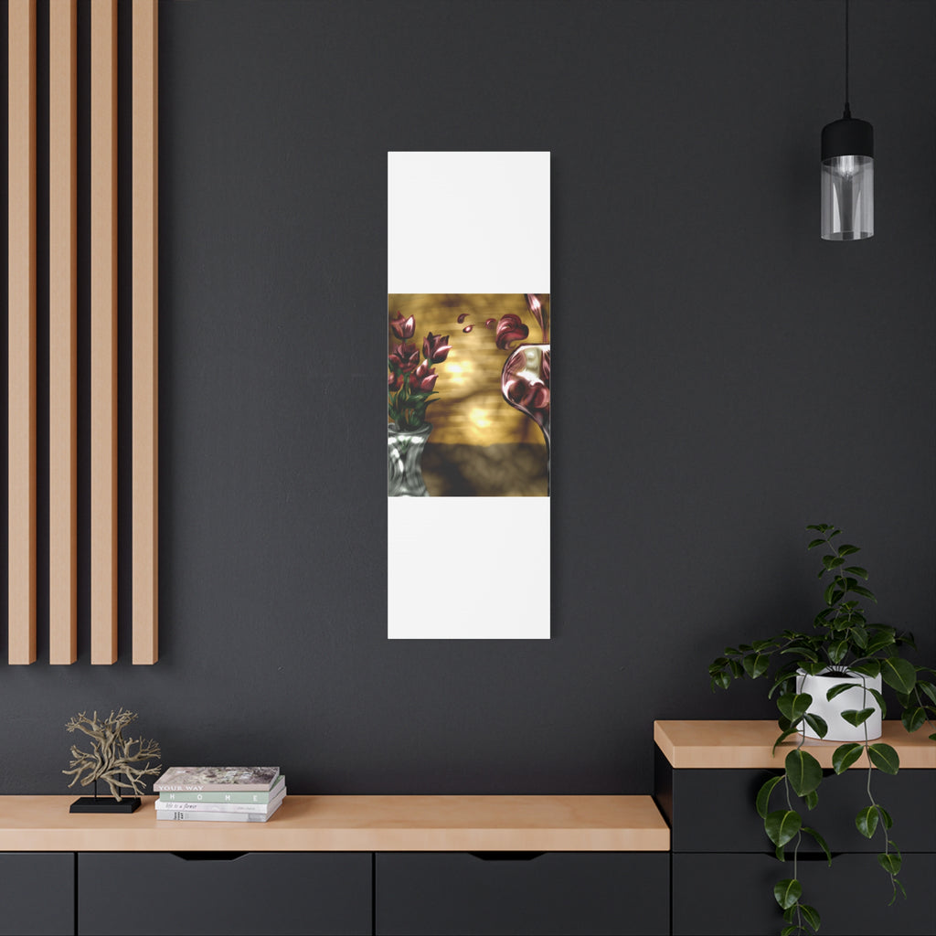 Floral Wine Art Canvas — Tulips & Glass Matte Stretched Wall Art