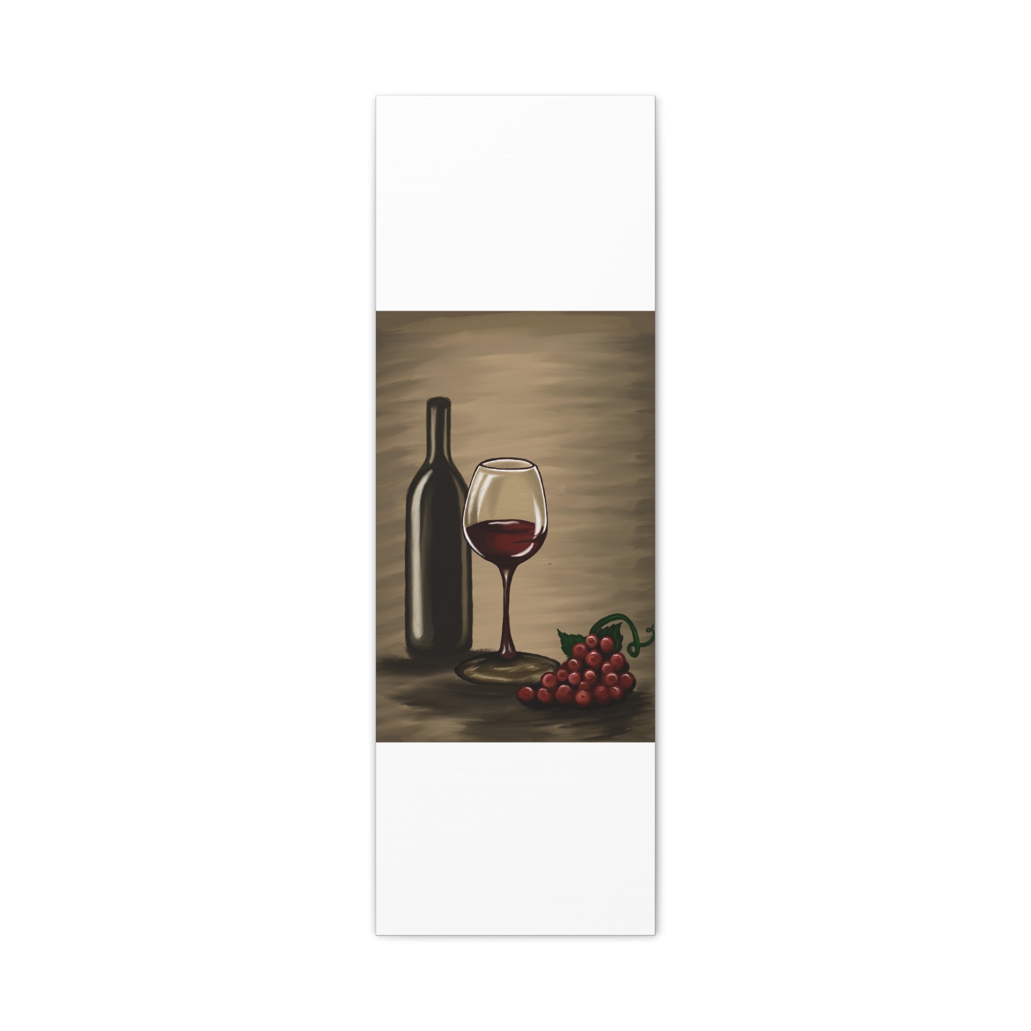 Wine Bottle & Glass Canvas Print — Stretched Matte Wall Art for Kitchen, Dining Room, or Wine Cellar