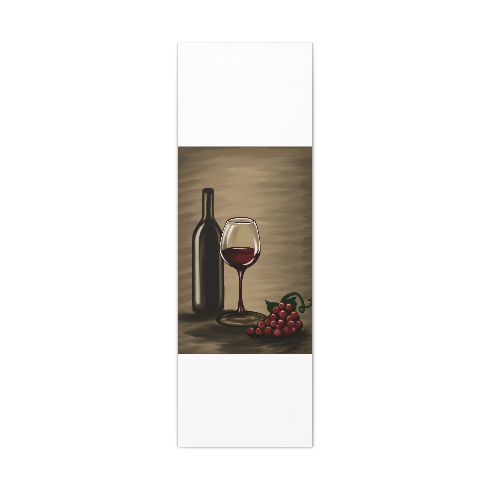 Wine Bottle & Glass Canvas Print — Stretched Matte Wall Art for Kitchen, Dining Room, or Wine Cellar