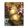 Floral Wine Art Canvas — Tulips & Glass Matte Stretched Wall Art